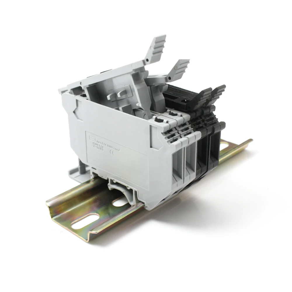 Supports de fusibles électriques UK5-HESI pour rail DIN, borne à vis avec levier de déconnexion, compatibles avec les fusibles 5x25mm, 5 pièces