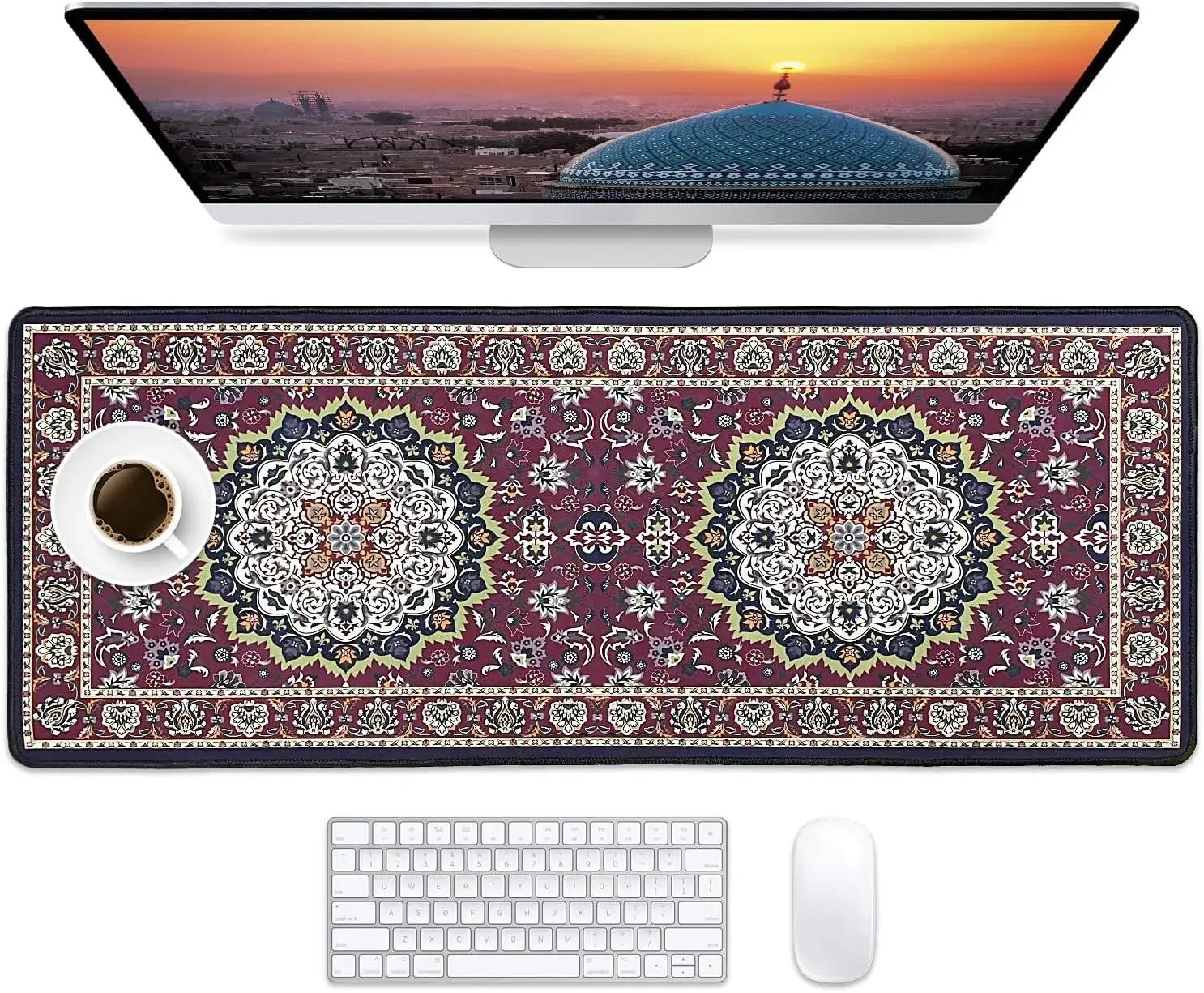 Persian Rug Gaming Mouse Pad Large Computer Laptop Bohemian Decor Carpet Keyboard Mice Mat XXL Extended Long Desk Protector Pads