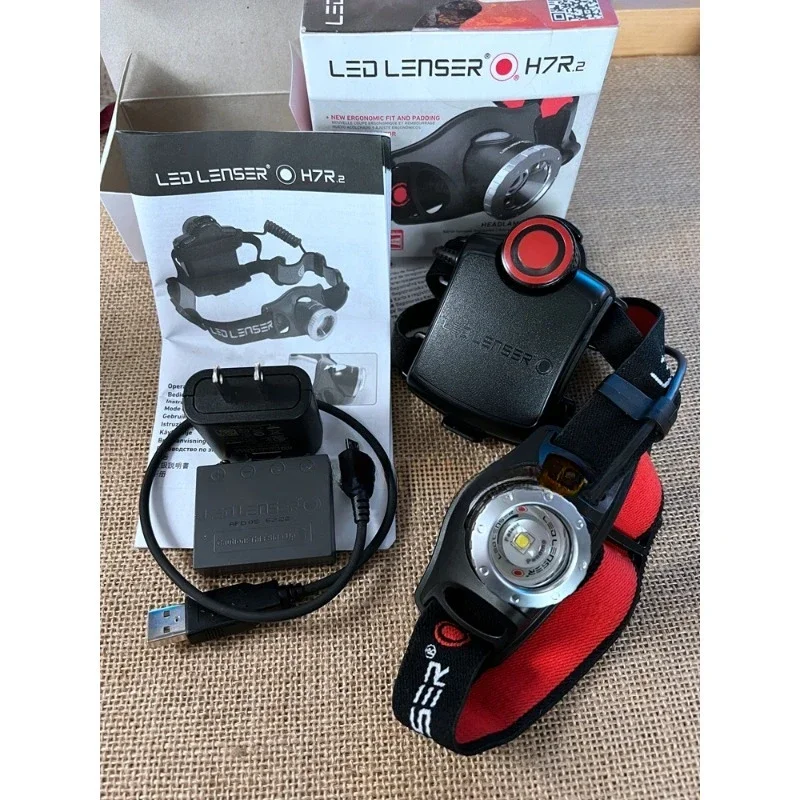 B-M LED LENSER H7R. 2 dimming night fishing lamp headlamp strong light charging cylinder 300 lumens