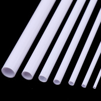 White ABS Round Plastic Pipe Tube Hollow Pipe Dia 2/3/4/5/6/8mm x Length 250mm DIY Handmade Sand Table Material