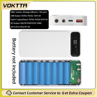 Black DIY Mobile Power Sleeve Charging Power Case 8/10 Seats 18650 Battery Pack Removable Solder-free DC5V-12V