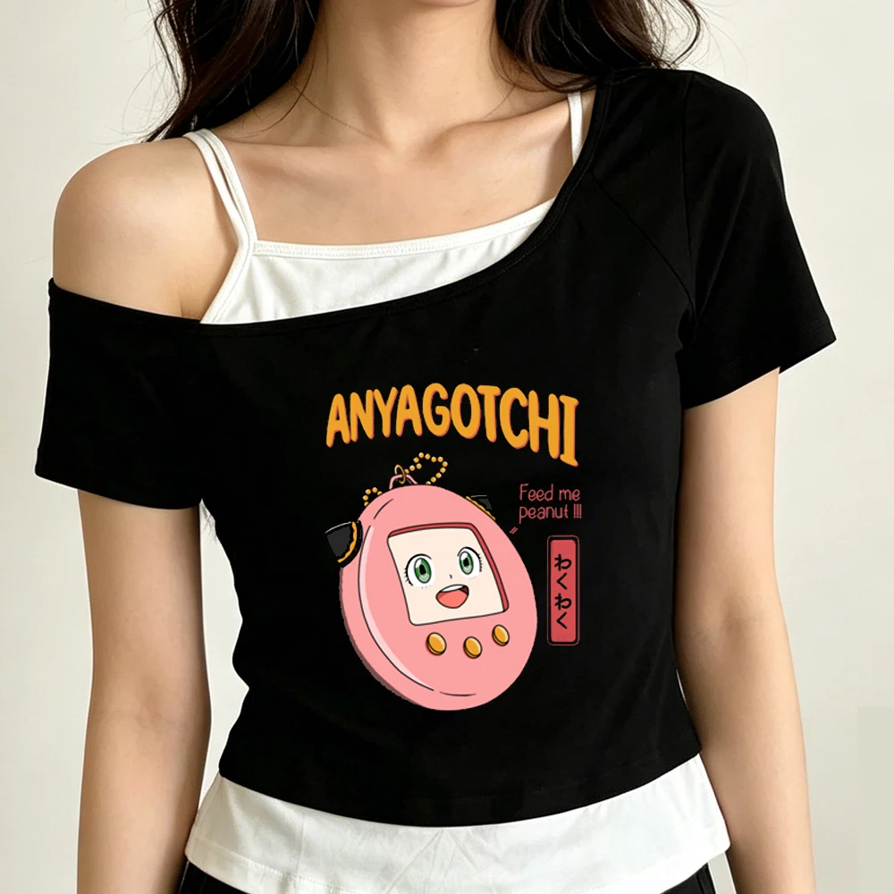 Spy x Family cropped top ladies gothic cutecore anime graphic streetwear t-shirt summer korean fashion japan manga