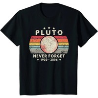 Pluto Never Forget Printed Women's New Fashion T-Shirt Round Leader Summer Fashion T-Shirt Pattern T-Shirt Y2k Women's T-Shirt