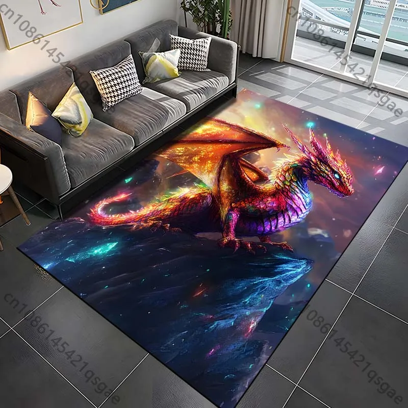 1PC Colorful dragon on mountain Print Carpet Rug for Living Room Bedroom Sofa Doormat Home Decor Non-slip Floor Mat