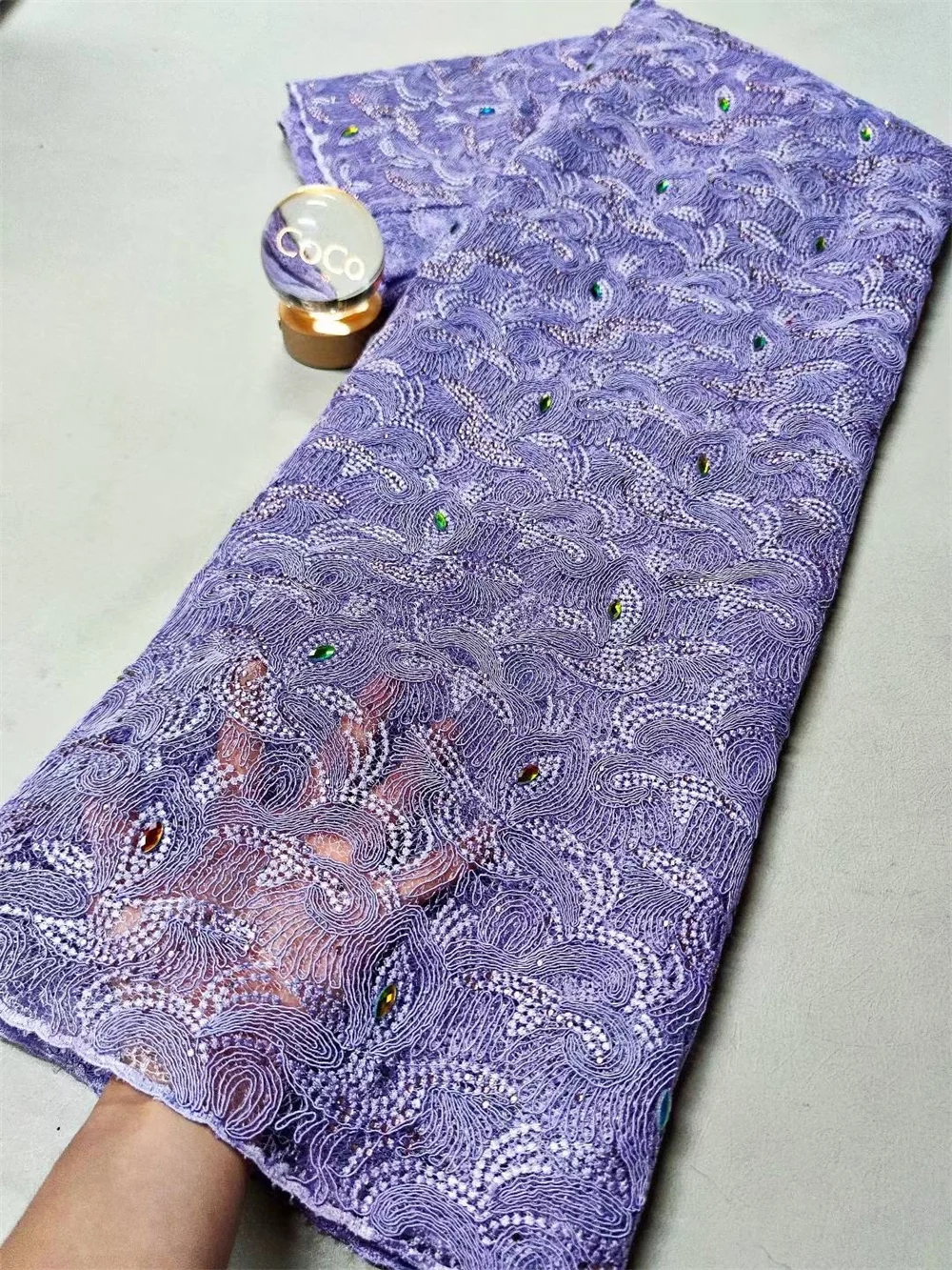 Nigeria Lace Fabric High Quality 2025 Guipure Lace Fabric Navy Blue Lace Fabric 5 Yards Big Lace Trim Fabrics For Sewing A1229-1