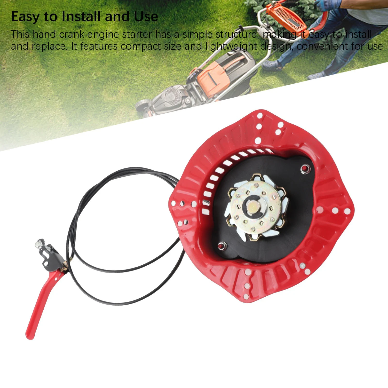 Hand Crank Starter Mini Tiller Engine Starter Versatile Usage Easy Installation Replacement for 192F 195F for Generator