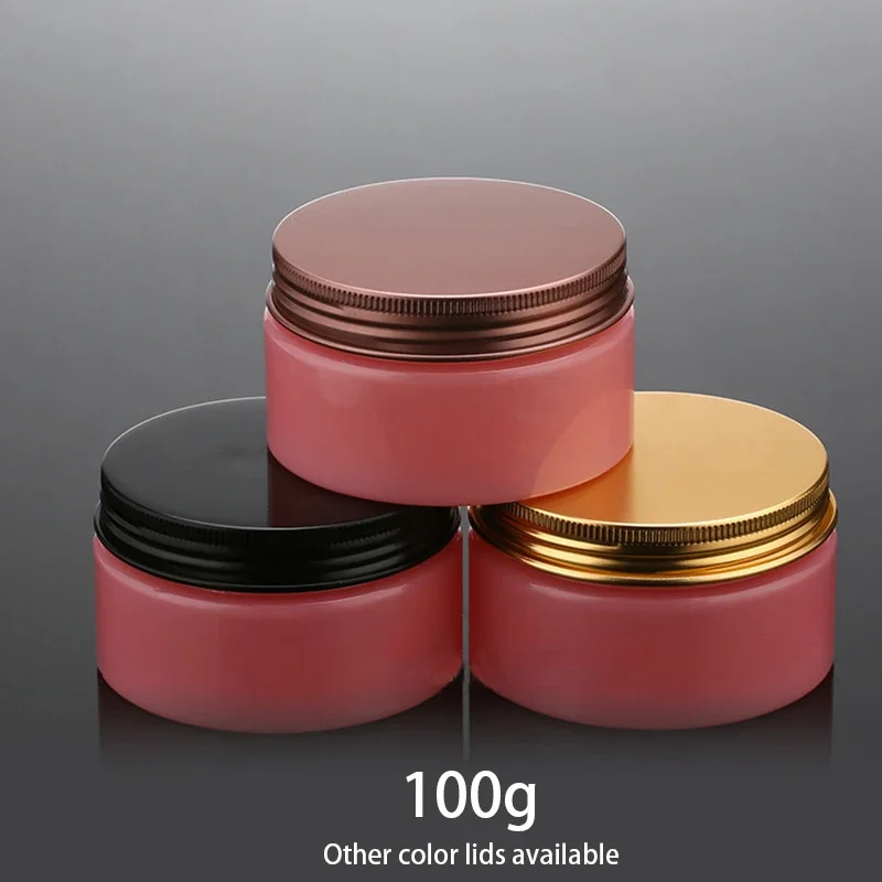 

100g Pink Plastic Jar Empty Cosmetic Container 100ml Cream Lotion Candy Spice Sugar Refillable Bottle