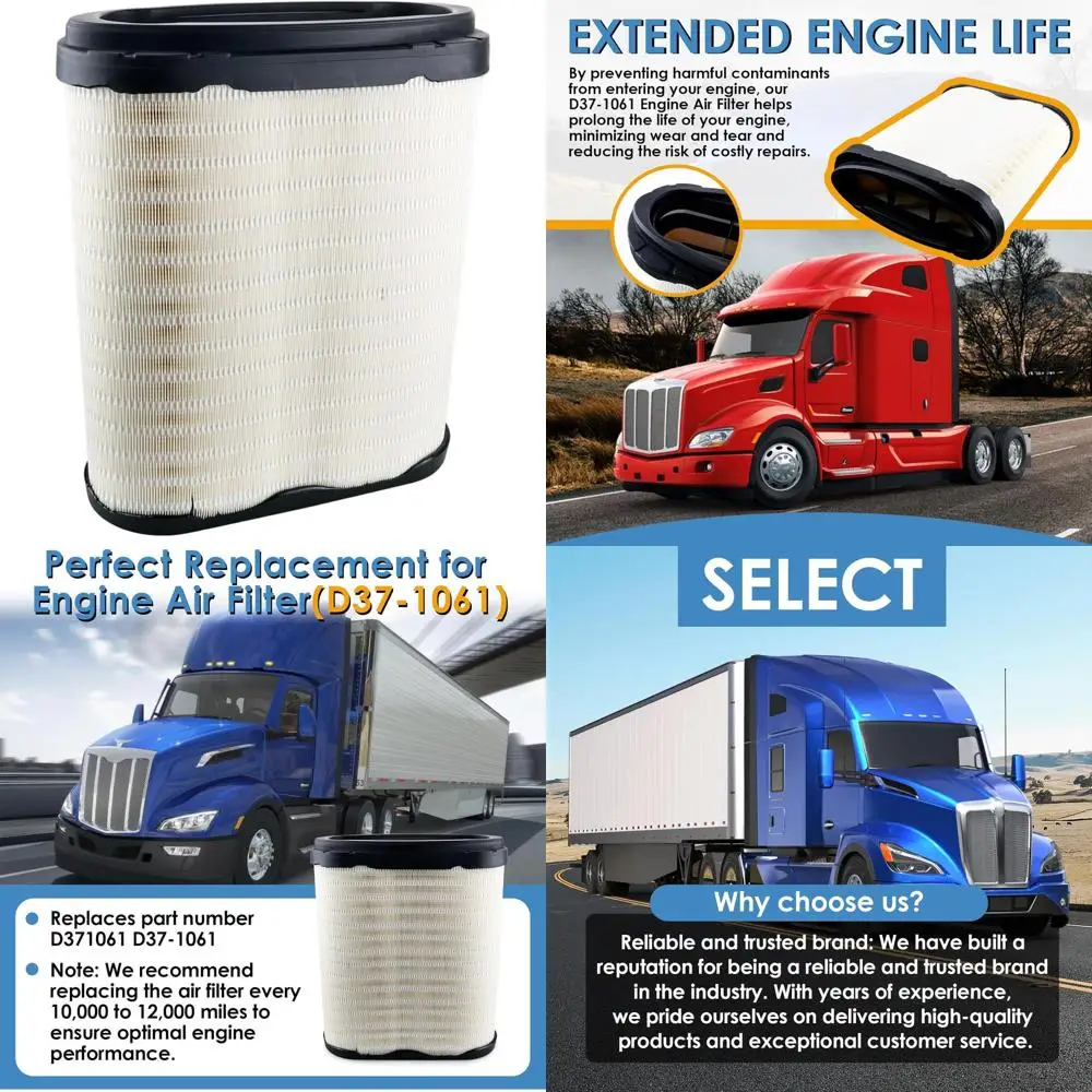 

2023 Heavy-Duty Truck Engine Air Filter, D37-1061, D371061