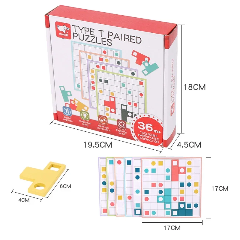 Gioco di pensiero logico per bambini Regalo per bambini Giocattolo educativo precoce creativo Tangram Jigsaw Board Puzzle Giocattoli di legno colorati