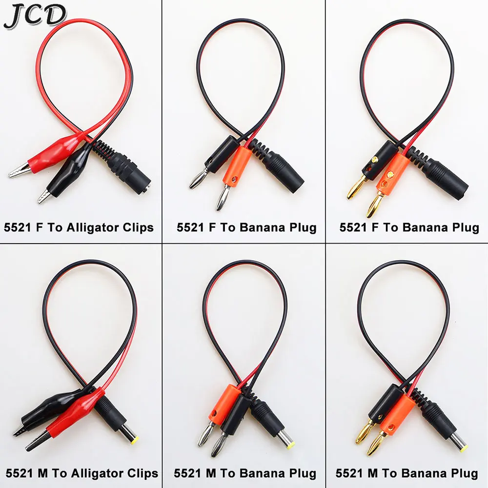 JCD DC 5,5*2,1mm Männlich Weiblich Jack auf 4mm Bananen Stecker/Krokodilklemmen Krokodil Draht DC Power Kabel Stecker Kabel