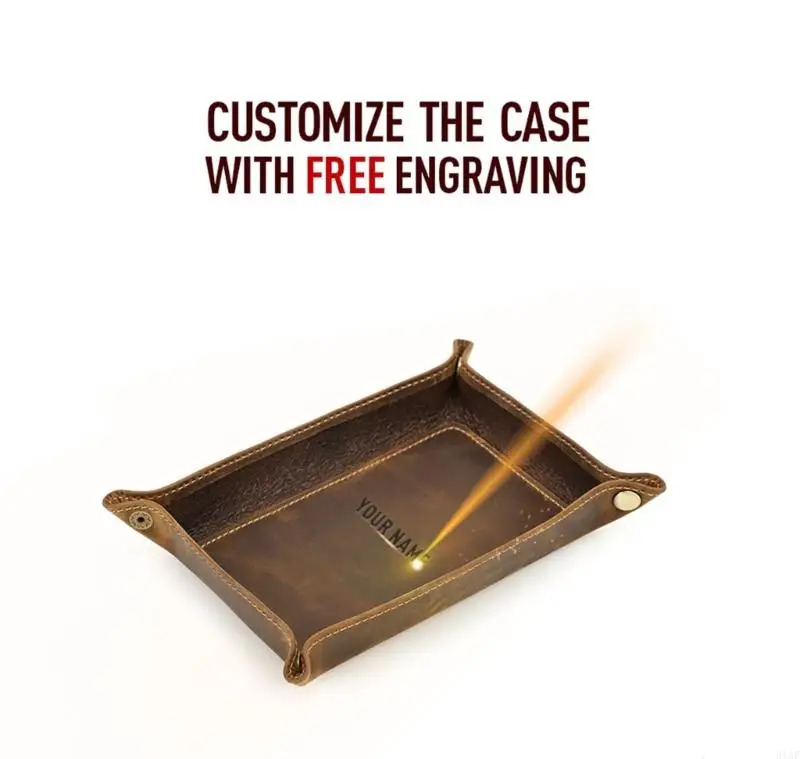 91AF Rustics Leather Storage Tray for Keys Coin Jewelry Tabletop Organiser Unique Box