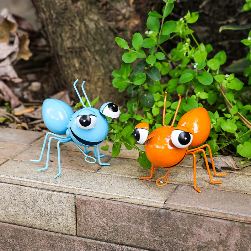 New 1PC Ant Decor Outdoor Garden Cute Insect Metal Ant Living Room Wall Art Sculptures Wall Hang Home Decors Jewelry Ornament