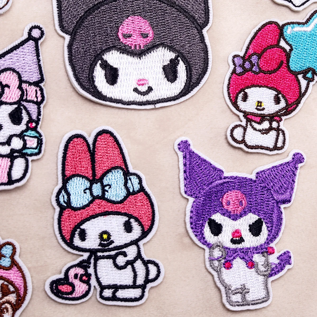 8/14Pcs Cartoon Kuromi Anime Melody Applique For Sew Child Clothes Iron on Embroidery Patch DIY Kwaii T-shirt Coat Decor Badge