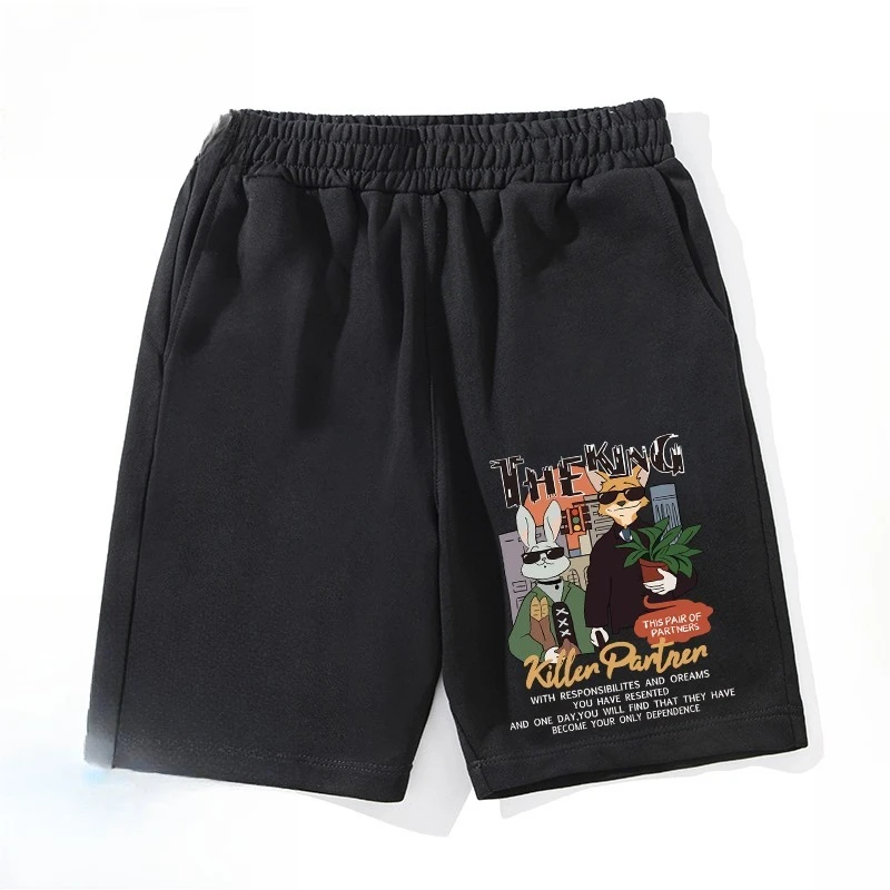 

2025 Disney Series Crazy Animal City Shorts Men's Summer New Disney Animation Judy Nick Pants Loose Breathable Five-point Pants