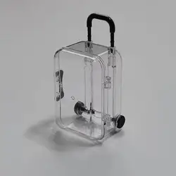 7.5*5cm Storage Box Suitcase Shape Mini Transparent Case With Handle Decorative Plastic Jewelry Candy Miniature For Home Desktop