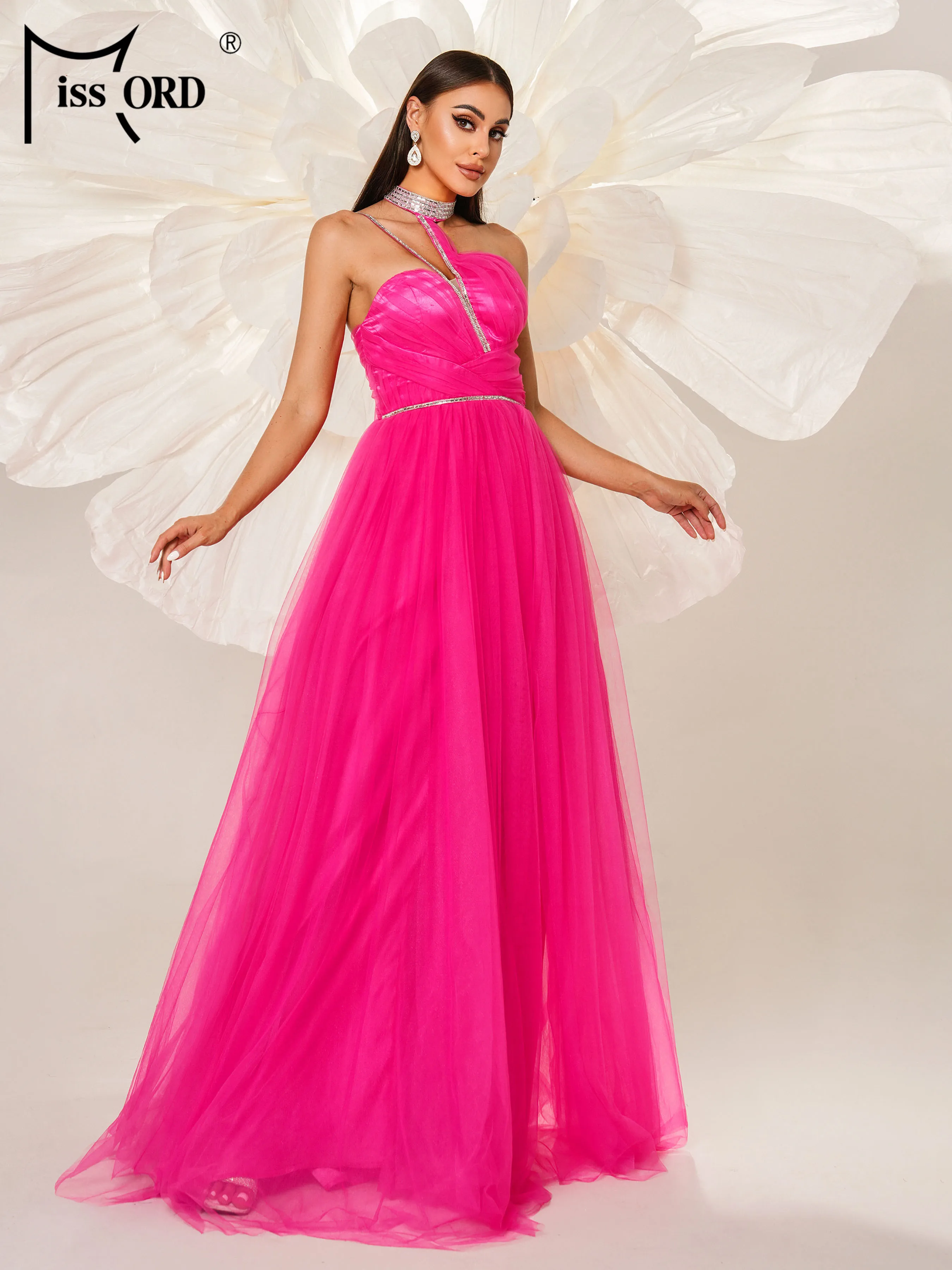 Missord New Halter A Line Evening Gown Wedding Birthday Party High Quality Luxury Elegant Beautiful Chic Woman Graduation Dress