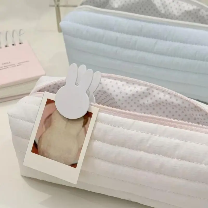 New Cream Color Pencil Case Multi-functional Large-capacity Stationery Storage Bag Stationery Organizer School Supplies