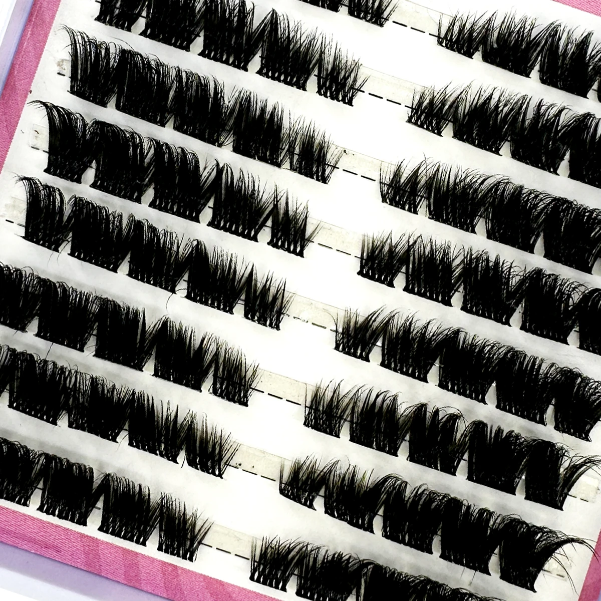 New 80 Cluster Cat Eye  Lashes DIY Eyelash Extension 3D Fluffy Effect Volume Individual Lashes Soft Natural Eyelashes Reusable