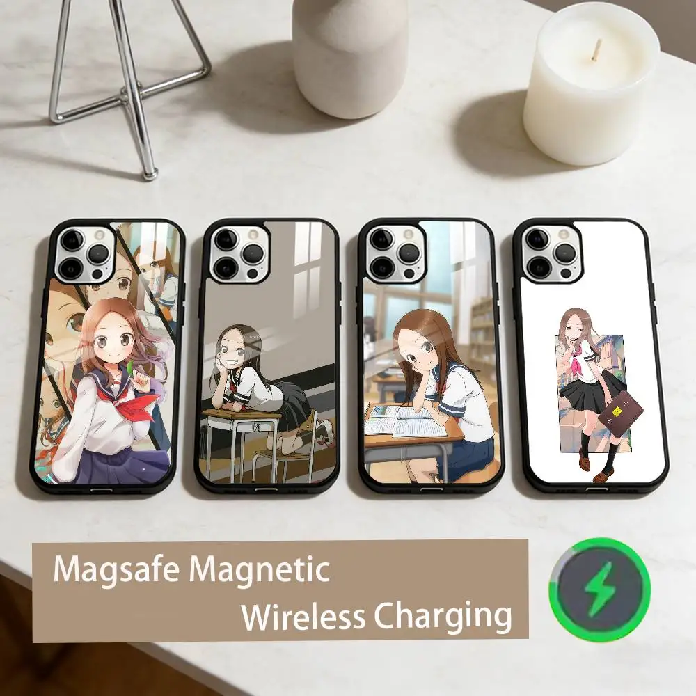 

KarakaiS Jozu no Takagi San Phone Case For iPhone17,16,15,14,13,12,11 Plus,Pro Max Magnetic For Magsafe Wireless Charging