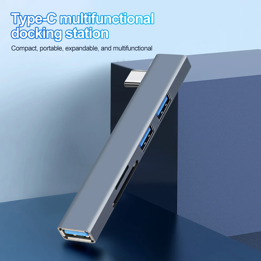 5-in-1 USB 3.0 Hub USB C Hubs 5Gbps نقل نوع C إلى USB SD TF محول USB 3.0 الفاصل OTG محول لأجهزة الكمبيوتر المحمول ماك بوك