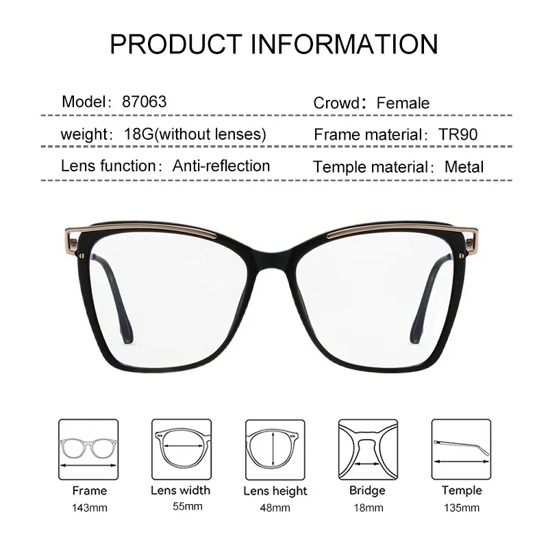 EYORA Everyday Wear TR90-Metal Women Reading Glasses Myopia Eyewear Hyperopia Anti Blue Ray Progressive Photochromic Eyewear