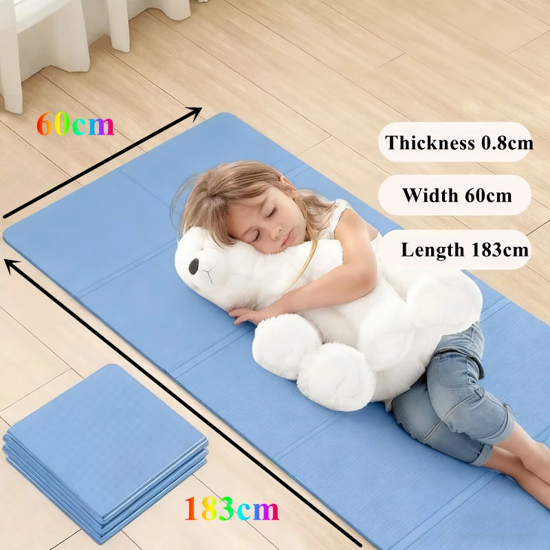 183x60x0.8cm Thicken Foldable for Pilates & Floor Workouts Folding Double Sided Non-Slip Eco Travel Fitness Exercise Yoga Mat