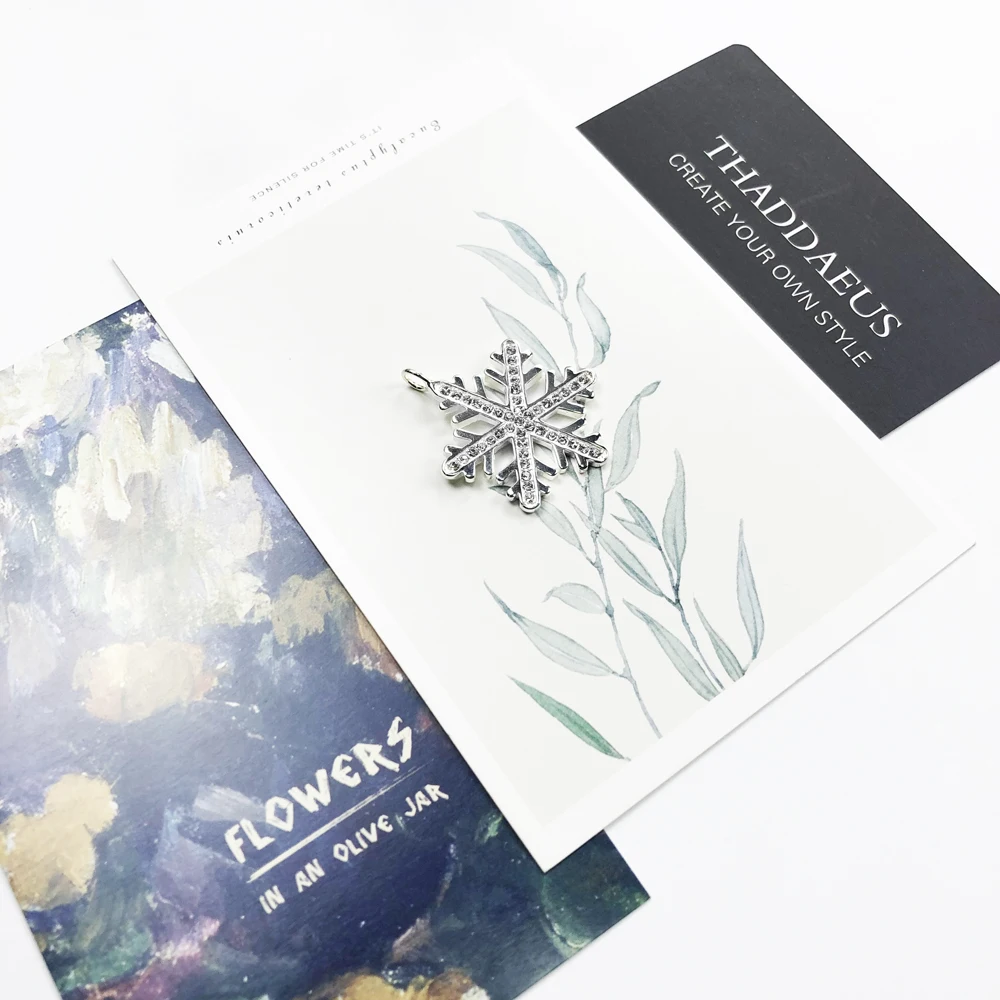 Pendant Snow Snowflake Brand New Fine Jewelry Winter Accessorie 925 Sterling Silver Romantic Gift For Woman