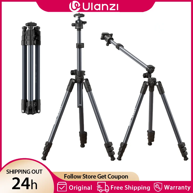 Ulanzi TT39 1.75M Horizontal Center Column Tripod Camera Tripod with 360° Ballhead UKA Quick Release Support Low Angle Shooting