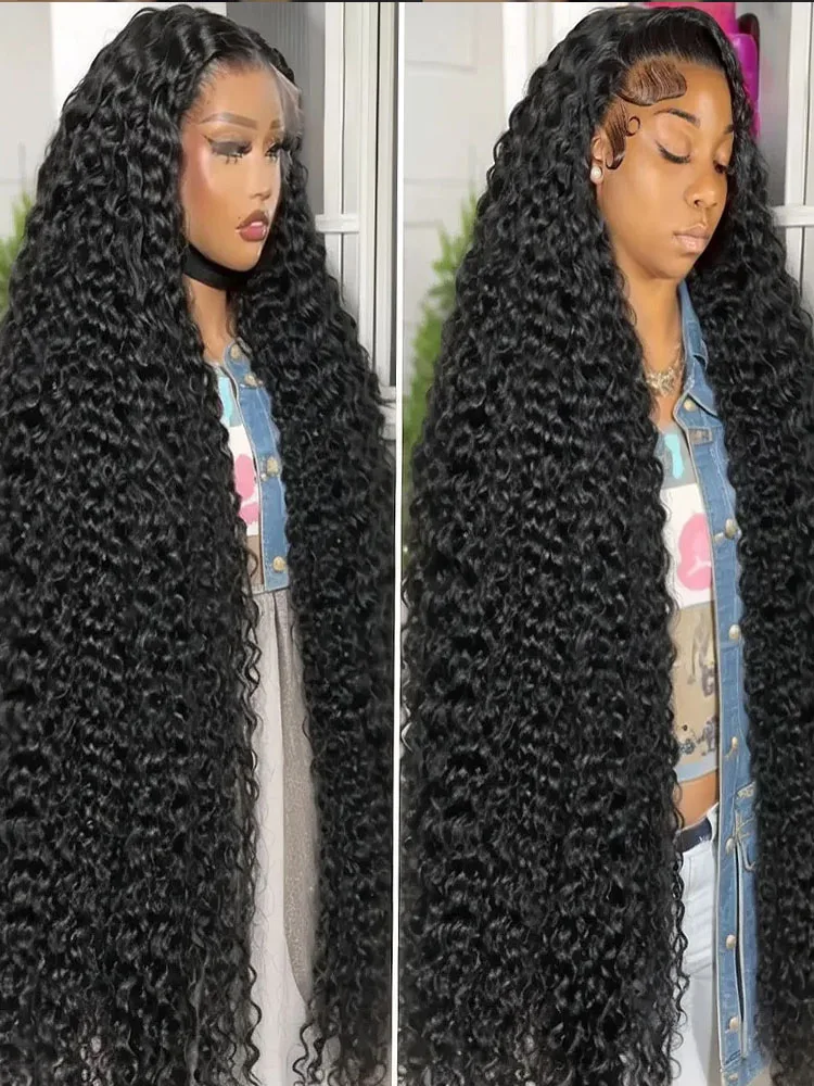 230 الكثافة 46 بوصة موجة عميقة شعر الإنسان مجعد الباروكات 100% غلويليس 13x6 Hd الدانتيل أمامي شعر مستعار أمامي البورمية تجعيد الشعر متعدد فراق