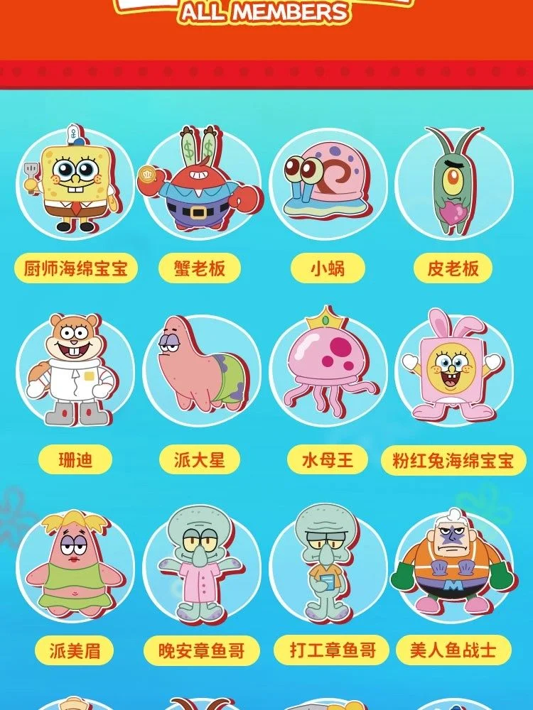 Original X11 SpongeBob Schwammkopf Bikini Bottom Tagesausflug Überraschungsbox Niedlicher Plüsch-Schlüsselanhänger Taschenanhänger Anime-Figur Sammlerstück Geschenk – Detail 16