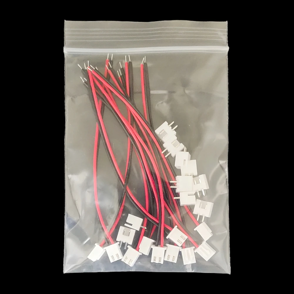 10 Paar JST XH2.54 2-Pin Vorverlötete Verbindungskabel 2,54mm Abstand Stecker-Buchse Verlängerungskabel 26AWG 100mm