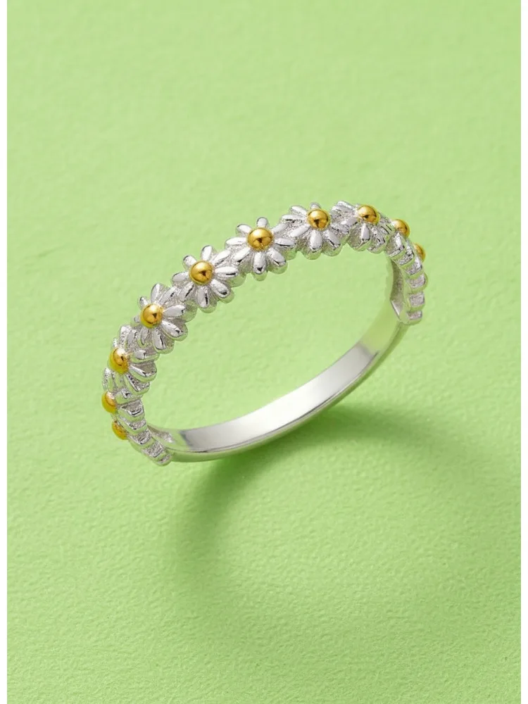925 Sterling Silver  Vintage Daisy Rings for Women Anniversary Engagement Wedding High Quality Fine Jewelry Gift