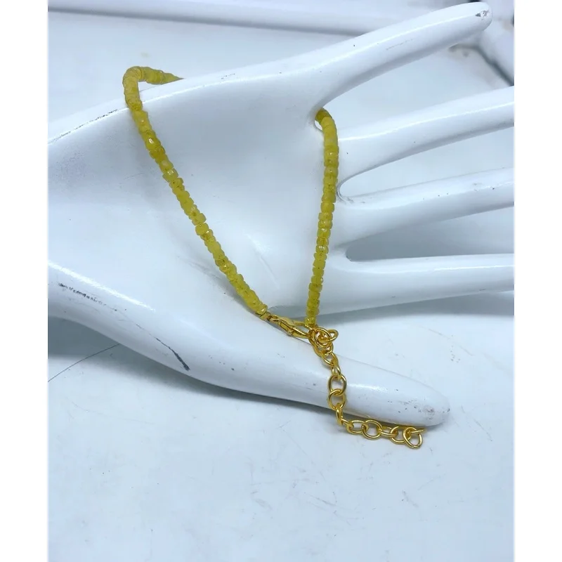 Natural Yellow Sapphire Bracelet 7” 4-5mm Faceted Beads Gold Filled Clasp