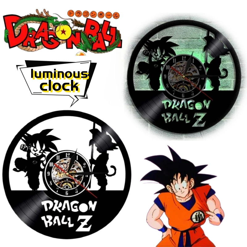 Reloj de pared creativo personalizado de Dragon Ball Son Goku, decoración luminosa para el hogar, sala de estar, comedor, luz nocturna LED