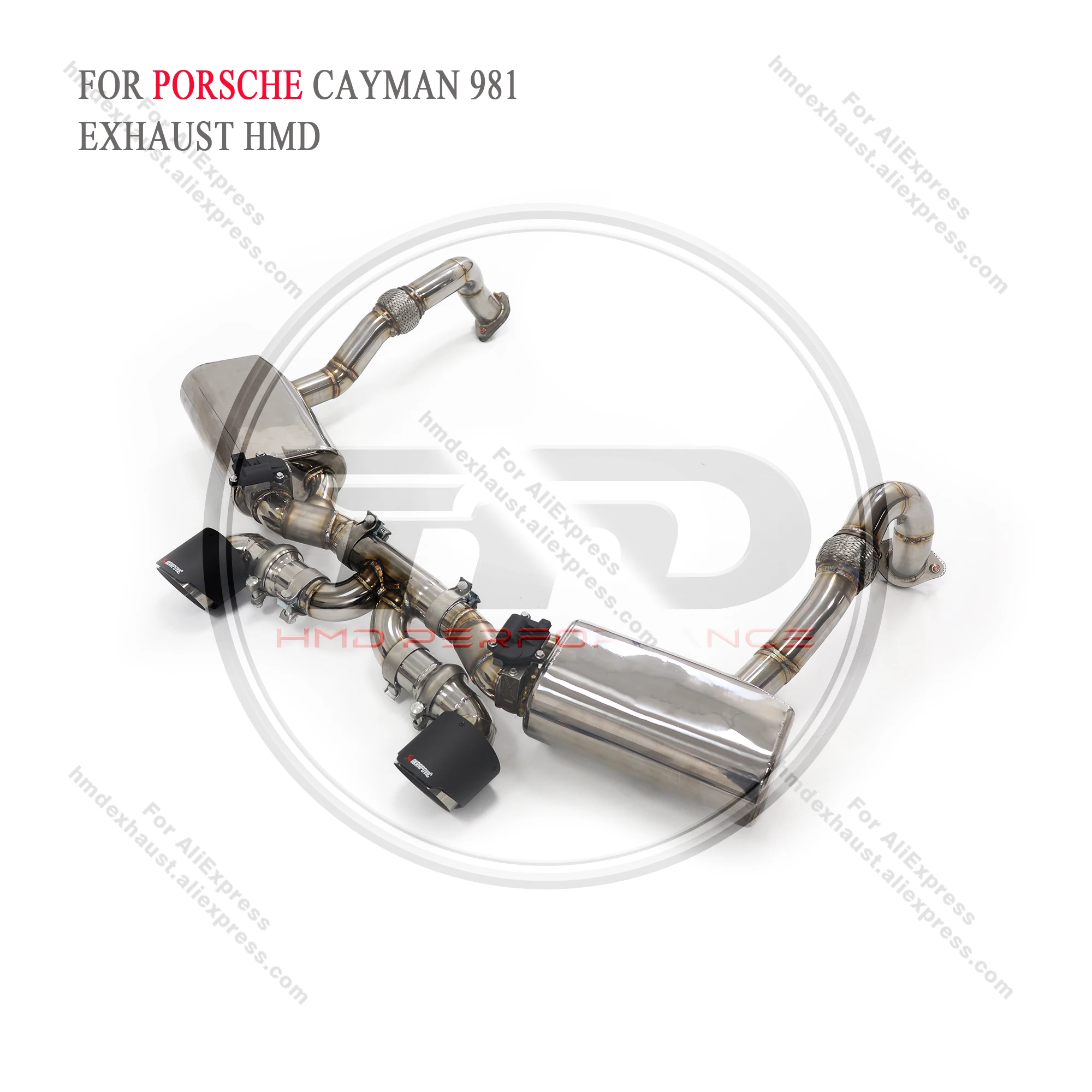 

HMD Exhaust System Stainless Steel Performance Catback for Porsche Cayman Boxster 981 With GT4 Style Diffuser Muffler With Valve