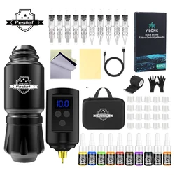 YILONG Rotary Wireless Tattoo Machine Kit With 1200MHA Battery Permanent Makeup Professional High Quality Tattoo Gun Set