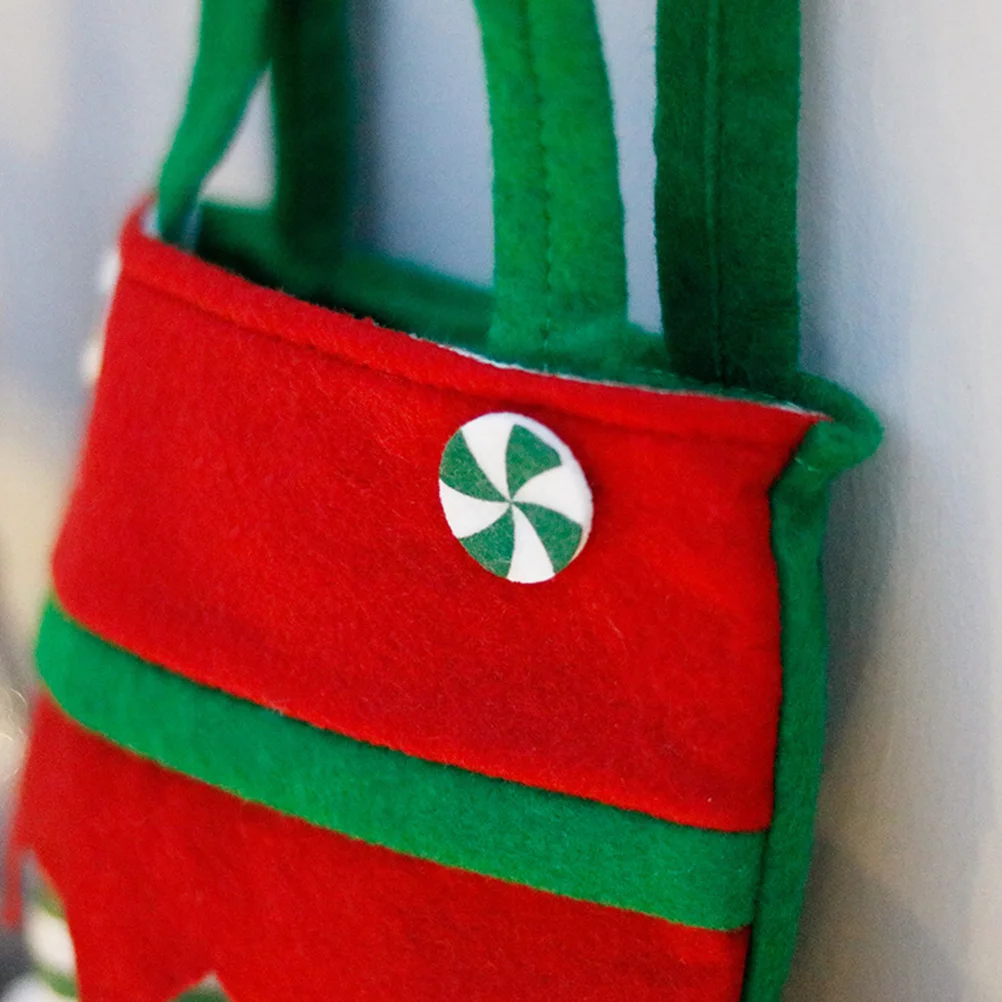 

6Pcs Festive Candy Bag Christmas Elf Design Non-Woven Fabric Gift Pouch for Party Favors Wrapping Holiday Present