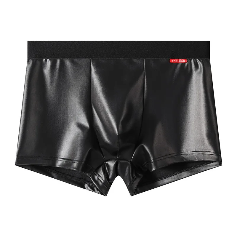 Нижнее белье из эластичной искусственной кожи, мужские сексуальные облегающие шорты-боксеры, корейская молодежная сумка со стеклярусом, неdepant, удобный спортивный багажник