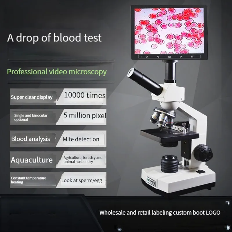 Imagem -03 - Definição Blood Drop Detector Microscópios Biológicos Microscópios Aquáticos Adequado para Sems Produtos Aquáticos Salão de Beleza Ácaros Alta