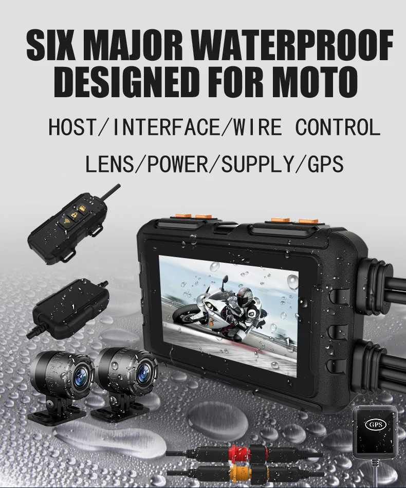 Mini WiFi Motorcycle Dash Cam Dual HD 1080P DVR Camera No Screen 140 degrees Wide Angle IP67 Waterproof GPS camara moto