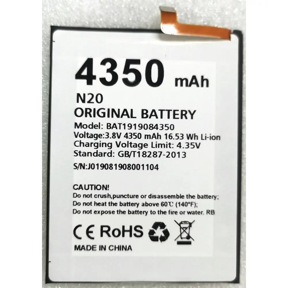 New BAT1919084350 Battery For Doogee N20 Mobile Phone