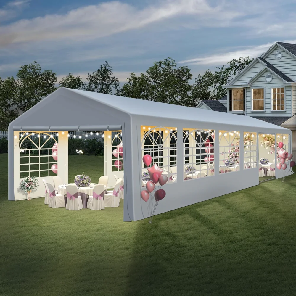 

10' x 30' Canopy Party Tent & Carport,with 4 Sand Bags,for Outdoor Event, Heavy Duty Outdoor Wedding Gazebo