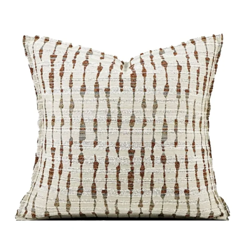 Bohemian Fringed Throw Pillow Cover  Textured Ikat Stripe Cushion Case Rustic Farmhouse Coastal Decorative Pillows For Sofa