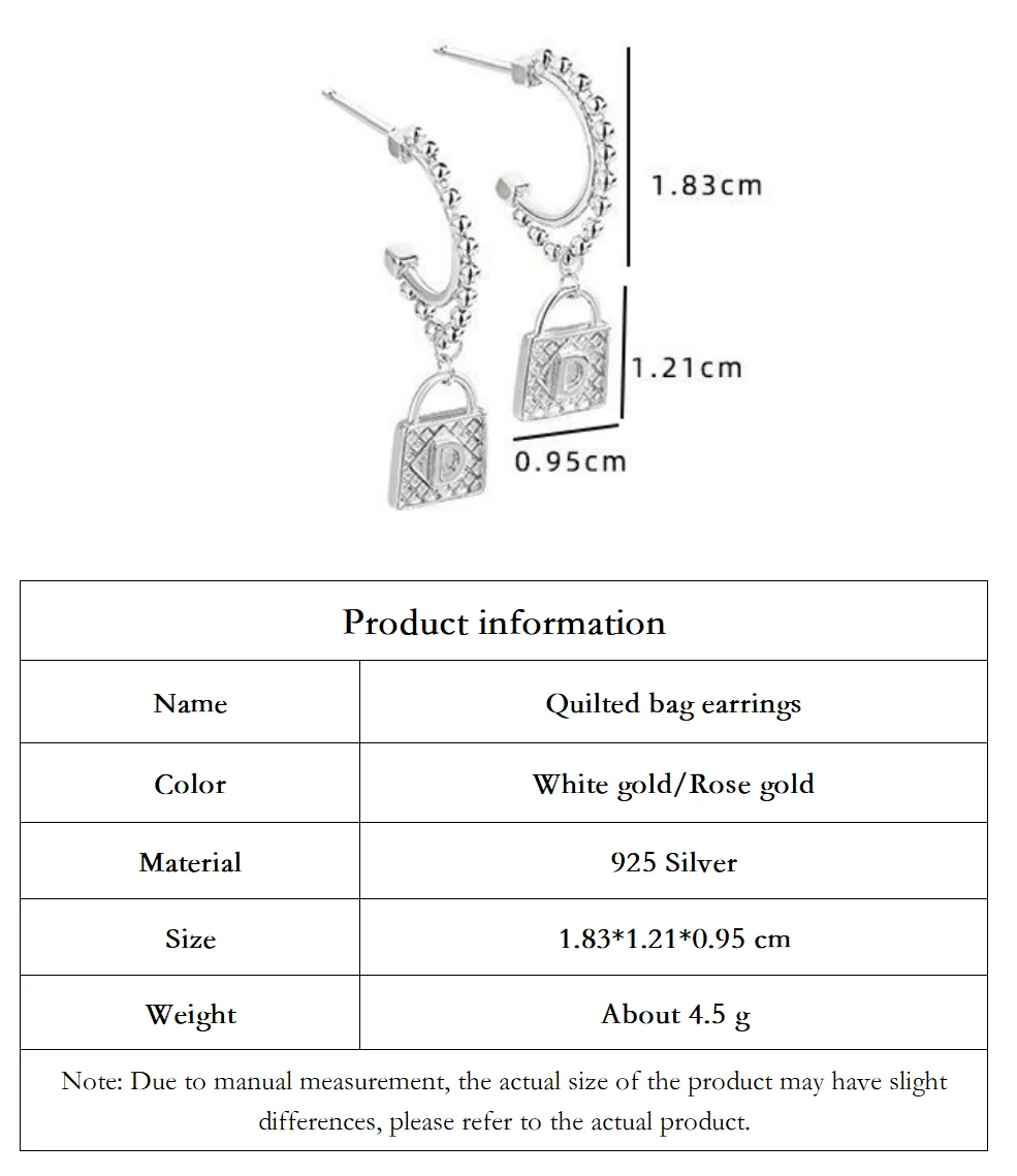 女性用GXGlint-S925スターリングシルバーバッグイヤリング,エレガントなイヤリング,文字d,かわいいファッション,ギフト,s925