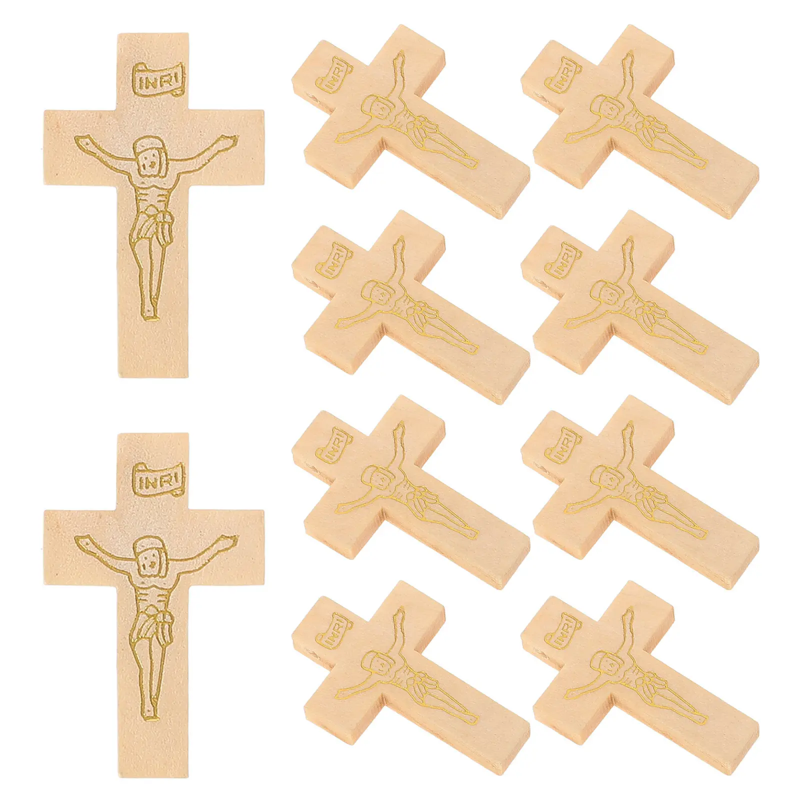 

10Pcs Realistic Cross Charms Wooden Jewelry Pendants for DIY Earrings Necklaces Bracelets Sweater Chains Scrapbooking Craft