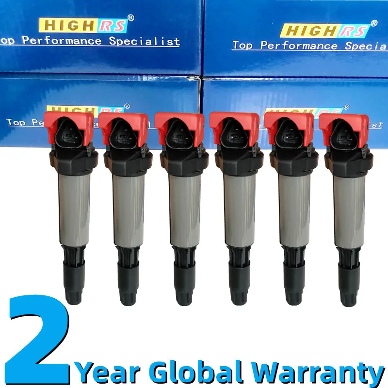 Set of 6 UPGRADE PERFORMANCE ignition coils for BMW E39 E46 E53 E60 E63 2.5L 3.0L 3.2L L6 325i 330i 525i 530i 528i 535i Z4 Z3 X3