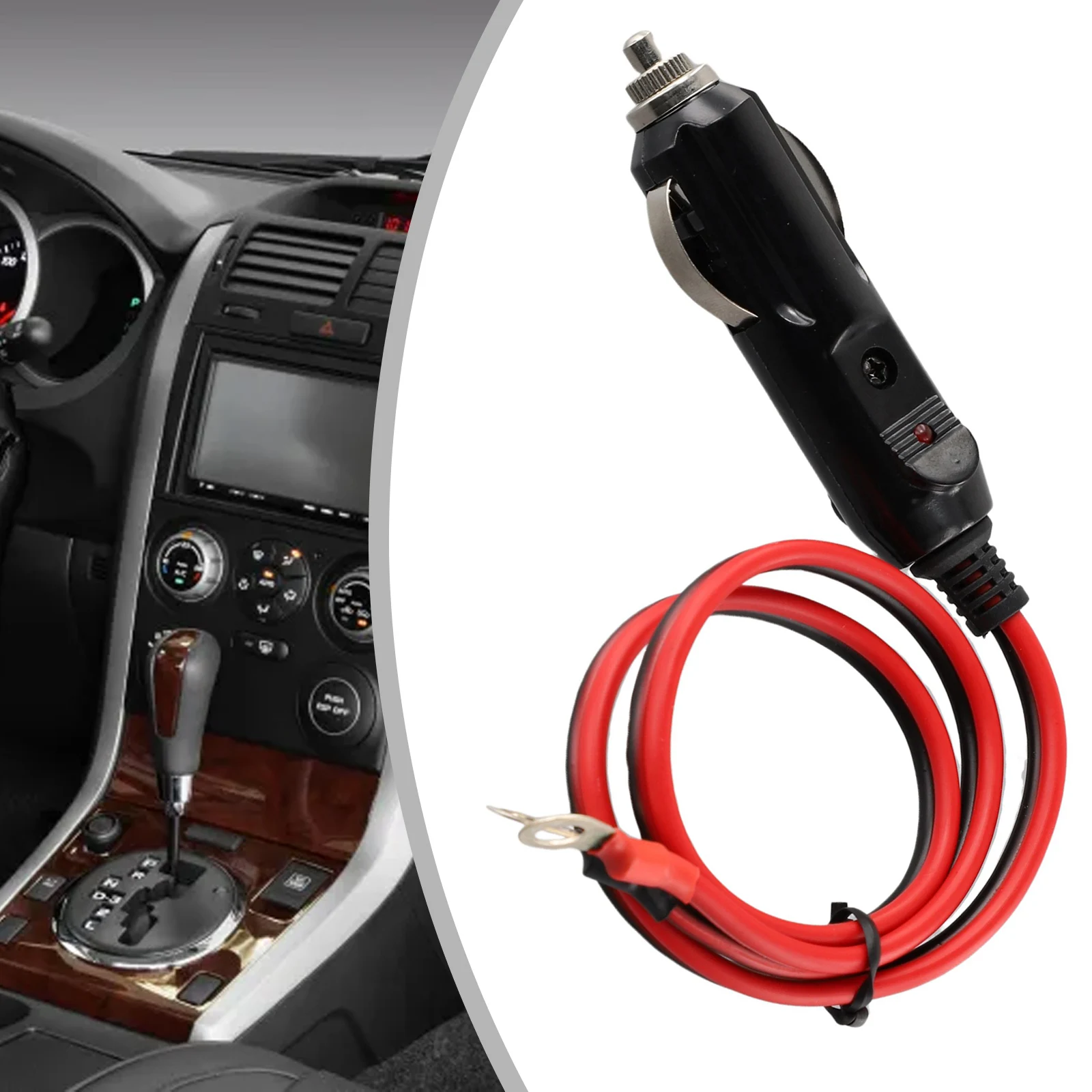 12V Car Power Supply Inverter Wire Convenient Male Plug-Cigarette Lighter-Plug Cable Socket 15A Male Adapter Power Supply Cord