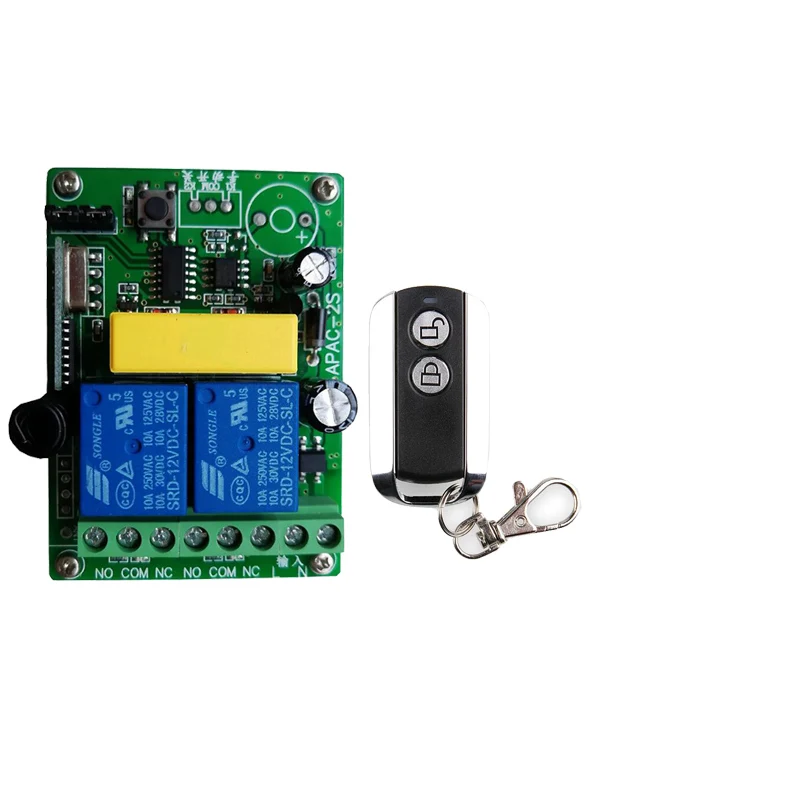 220V Wireless Switch 433MHz Light Remote Control Switch 2CH 10A Relay Module Universal Transmitter KeyFob for Smart Home LED Fan