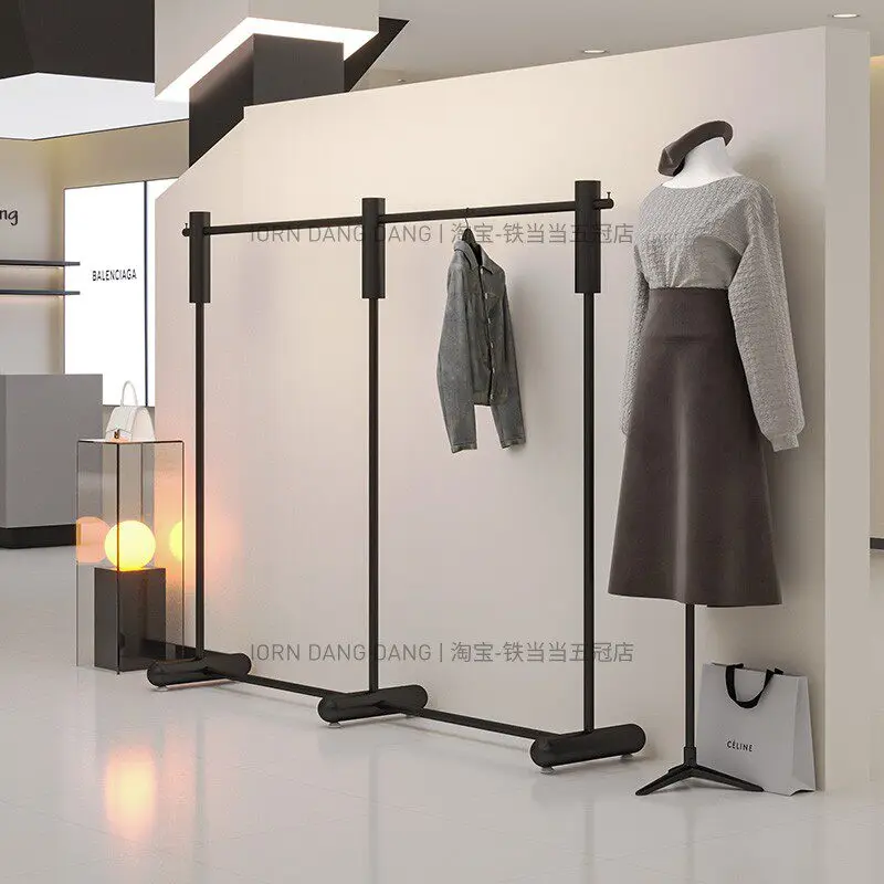 

Clothing StoreClothing Store Clothes Display Rack Internet Celebrity High-end Clothes Shelf Wrought Iron Black Display Rack Comb