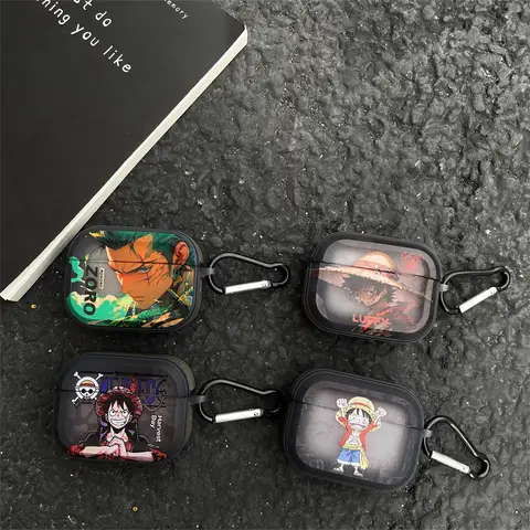 Anime One Piece Luffy Zoro Earphone Case For AirPods 4th 2024 3rd 2nd Pro Pro2 Headphone Headset Wireless Protection Cover Funda